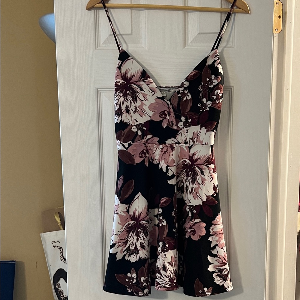 Charlotte Russe pink and burgundy Floral Mini Dress